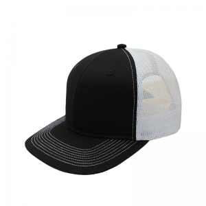 Spliced Panel Mesh-Back Flat Bill Cap