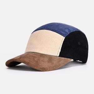 Corduroy Color-block Camper Cap