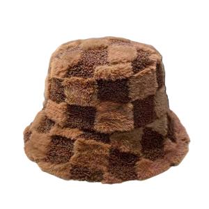Plaid Plush Bucket Hat