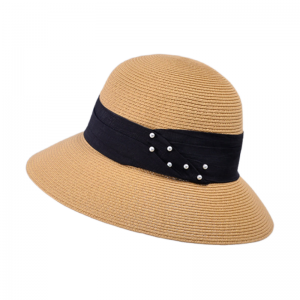 Retro Pearl Straw Top Hat