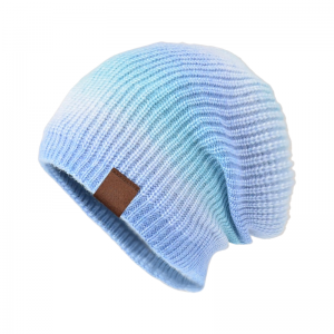 Gradient-Colored Knitted Beanie