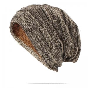Plaid Knitted Slouch Beanie