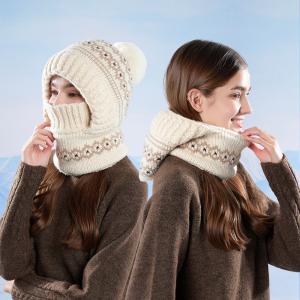 Knitting Balaclava Snood with Pom Pom