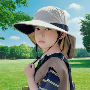 Kids Wide Brim Cape Sun Hat